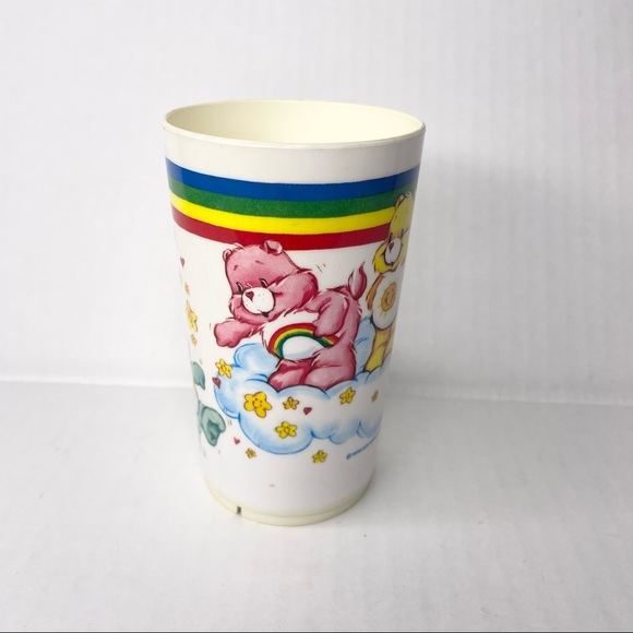 None Other - Vintage 1980s Care Bear tumbler featuring Wish, Funshine bear and Cheer bear.